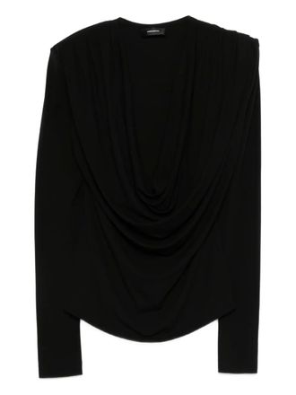 Wardrobe.NYC drape blouse - Black