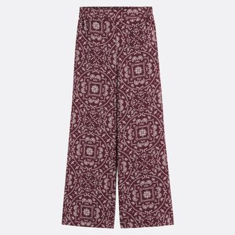 La Redoute Collections Wijde broek, hoge taille, kasjmierprint