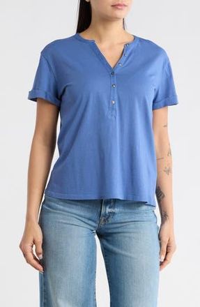 Melrose and Market Washed Cotton Henley T-Shirt in Blue Fjord at Nordstrom Rack, Size Xx-Large