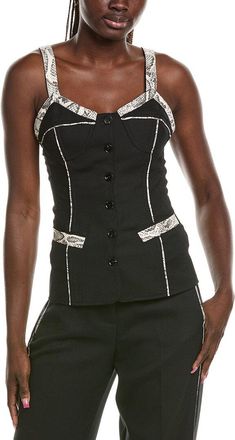 Paris Georgia Python Wool-Blend Bodice Top