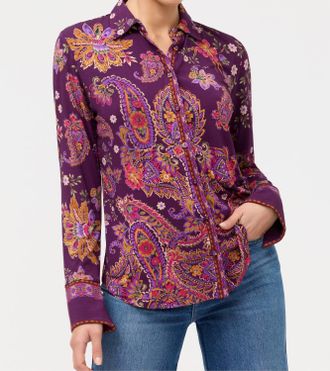 Johnny Was Janie Favorite Button Front Shirt In Domitila Scarf