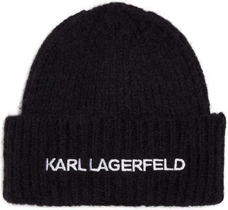 Karl Lagerfeld Essential beanie - women - Alpaca/Viscose/Wool/Polyamide - One Size - Black
