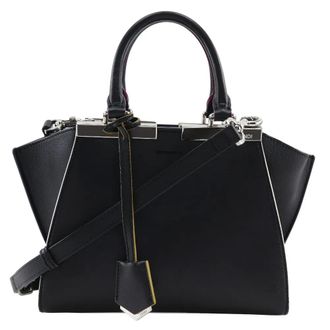 Fendi Petite 3Jours Bag Leather Black Leather Handbag (Pre-Owned)