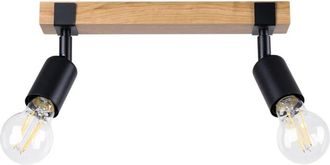 Wonderlamp L&aacute;mpara de techo de madera con 2 focos orientables negro