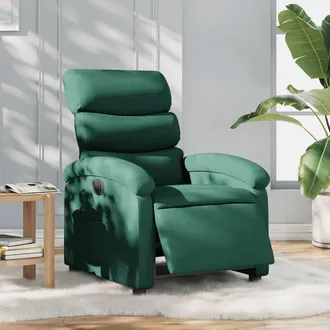 vidaXL Vidaxl - Sill&oacute;n Reclinable El&eacute;ctrico Tela Verde Oscuro