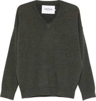 Abito Maglione Donna Scollo A V Manica Corta - Verde Scuro Taglia M - Morbido Con Tasche