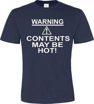 Edward Sinclair Navy Unisex t-Shirt L (41/42) Warning Contents May be hot