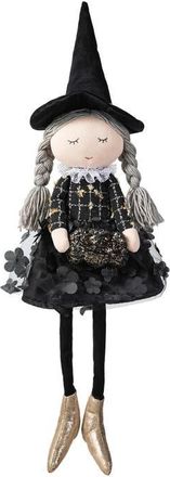 Glitzhome Halloween Fabric Dressed Witch or Pumpkin Sitter in Black at Nordstrom, Size Medium