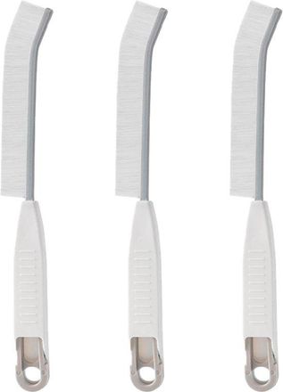 No Brand Juego De 3 Cepillos Para Limpiar Grietas Y Huecos - Cerdas Suaves Con Cabezal Flexible, Para Cocina, Ba&ntilde;o Y Coche, Color Blanco