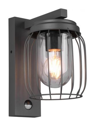 Trio Linterna De Pared De Malla De Alambre Antracita Tuela Con Sensor De Iluminaci&oacute;n Ip44