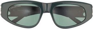 Balenciaga Novelty 53mm Cat Eye Sunglasses in Green Silver Green at Nordstrom Rack