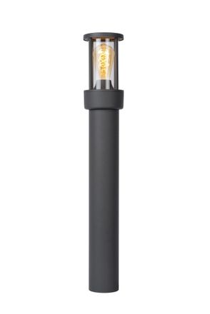 Lucide LORI Non Dimmable Day Night Sensor Outdoor Bollard Light 1xE27 in Black