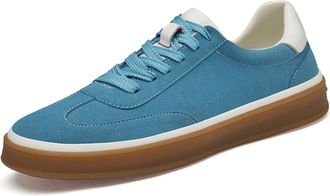 Generic Mens Leather Sneakers Fashion Dress Sneakers Retro Stylish Business Casual Shoes for Men (Blue,7.5)