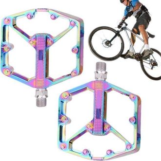 OEM Pedales De Bicicleta - Repuestos Para Bicicleta De Monta&ntilde;a - Pedaleo Suave - Aluminio Ligero - 23 Cm De Ancho - Negro