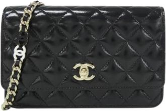 Chanel Pre-owned Chain/Shoulder Wallet - Dames - Vintage Schoudertas - Zwart - ONE Size - Leer - Vintage