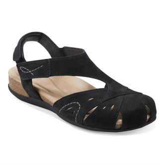 Earth Womens Birdine Casual Round Toe Slip-On Sandals In Black