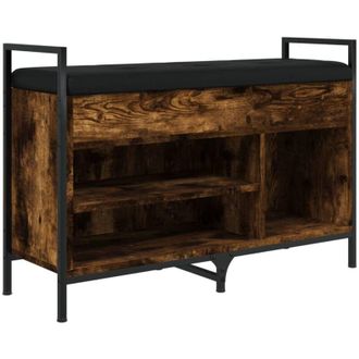 vidaXL Panca Porta Scarpe Rovere Fumo 85,5x32x57,5 cm - Vidaxl