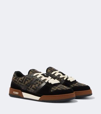 Fendi Fendi Match FF Zucca suede-trimmed sneakers