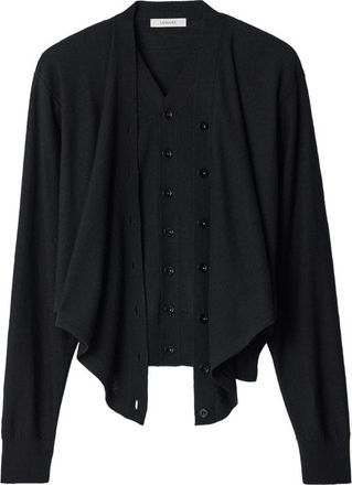 Christophe Lemaire Trompe-lail Cardigan In Merino Wool Blend
