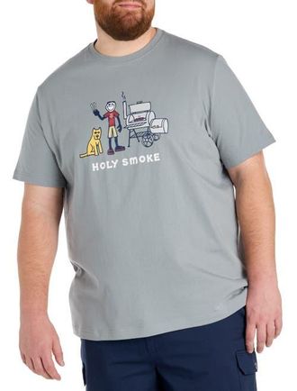 Life is good Big & Tall Holy Smoke Graphic Tee in Grey at Nordstrom, Size 6X Big