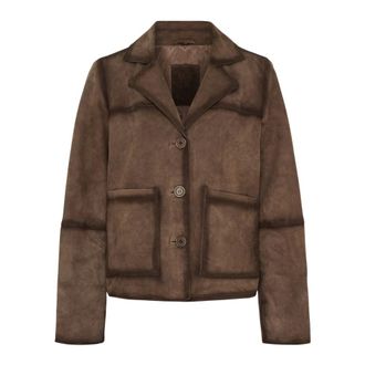 Notyz Blazer corto in camoscio - - Jackets - Donna - Marrone - XS