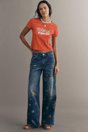 Mother Rerun Zip Sneak High-Rise Wide-Leg Jeans