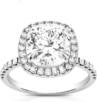 Vir Jewels 2 cttw Cushion Lab Grown Diamond Engagement Solitaire Ring in 14K White Gold For Women