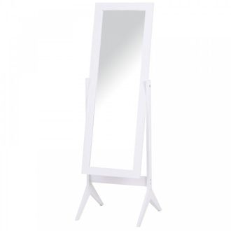 HOMCOM Tall Freestanding Dressing Mirror w/Adjustable Tilt White - Home Living | TJ Hughes