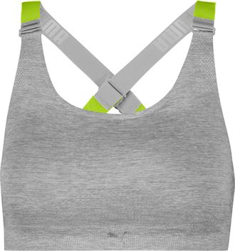 Puma Bustier PUMA PUMA WOMEN 3D KNIT SPORT TOP, Damen, Gr. XXL, N-Gr, grau melange, Single Jersey, Obermaterial: 65% Polyamid, 24% Polyester, 11% Elasthan,