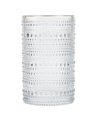 Fortessa Set Of 6 Jupiter Glass Gold Rim Iced Beverage Glasses