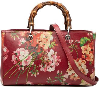 Gucci Pre-owned Gucci Medium Calfskin Blooms Bamboo Shopper Satchel Ladies 323660 520981