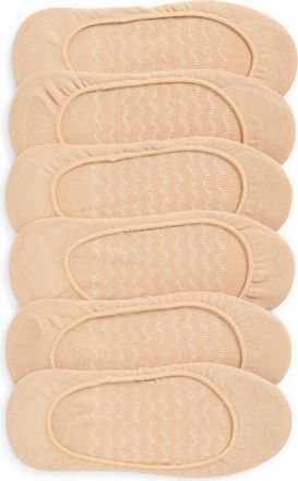 Hue Invisible Comfort 6-Pack Liner Socks in Cream Pack at Nordstrom Rack, Size Small/medium