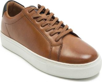 Thomas Crick Evers - Sneakers casual stringate da uomo in pelle color cuoio-Marrone