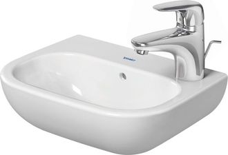 Duravit D-code fontein 36x27cm kraangat rechts met overloop wit