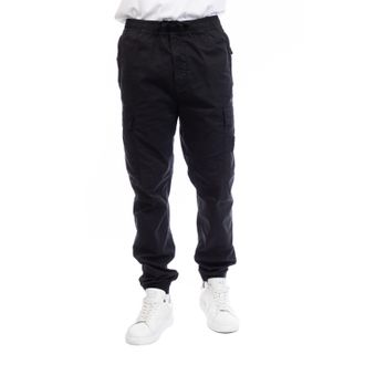 Stone Island Mens Supima Cotton Twill Cargo Joggers in Black Polycotton - Size 31W/32L
