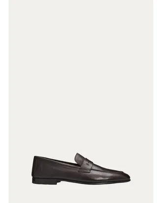 Bergdorf Goodman Mens Patent-Finish Buffalo Leather Derby Shoes