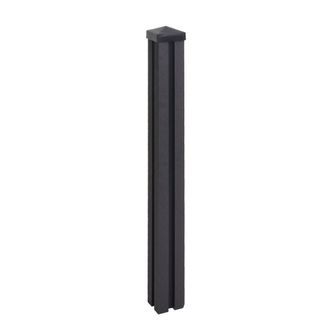 Hhg Hhg - Poste Wpc Sarthe Valla De Wpc, Poste De Columna, Sistema Enchufable, 98cm, Antracita