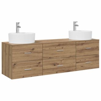 vidaXL Juego De Muebles De Ba&ntilde;o 3 Uds. Roble Artisan Vidaxl