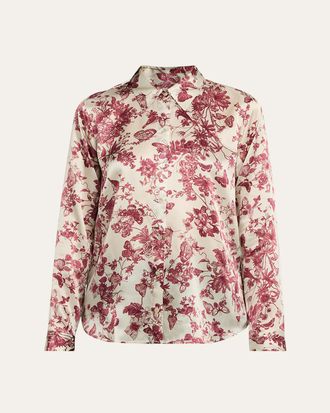 L'agence Tyler Silk Button-Front Blouse