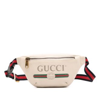 Gucci Pre-owned Gucci Small Grained Calfskin Logo Belt Bag Ladies 527792 20491