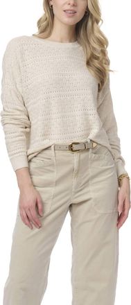 Splendid Georgie Pointelle Sweater In Pale Oak Heather