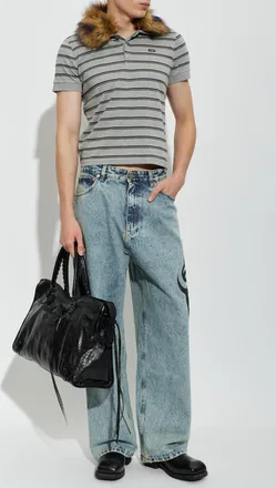 VETEMENTS Jeans With Print, Mens, Blue