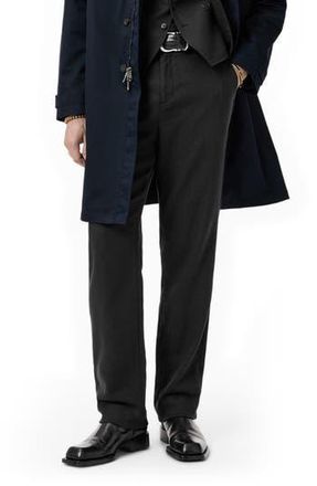 John Varvatos Duncan Regular Fit Flat Front Black Twill Pants at Nordstrom Rack, Size 52