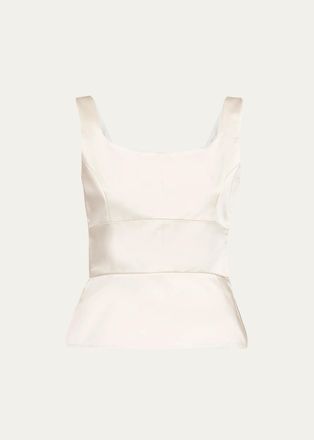 Liberowe Sleeveless Satin Peplum Bodice Top