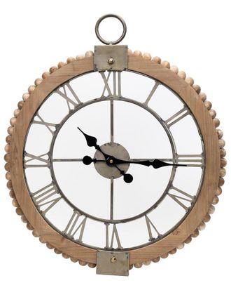 Melrose International Beaded Wood Wall Clock With Metal Face