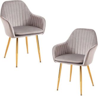 Regalos Miguel Regalos Miguel - Packs Sillas Comedor - Pack 2 Sillas Chic Golden - Gris Claro