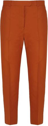 Max Mara Silk Canvas Chinos - Dames - Chinos - Oranje - 2XS - Katoen - Broeken