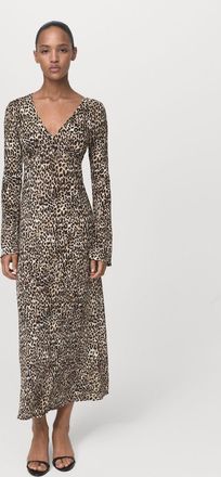 Mango Vestito stampato scollo a V nero - Donna - XS - MANGO