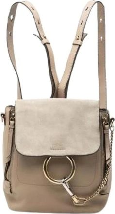 Chlo&eacute; Pre-owned Backpack - Dames - Pre-owned - Beige - Maat: ONE Size Leer