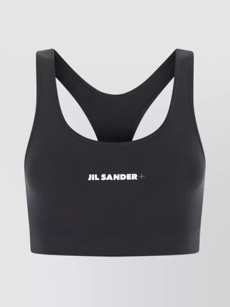 Jil Sander front logo print sports bra